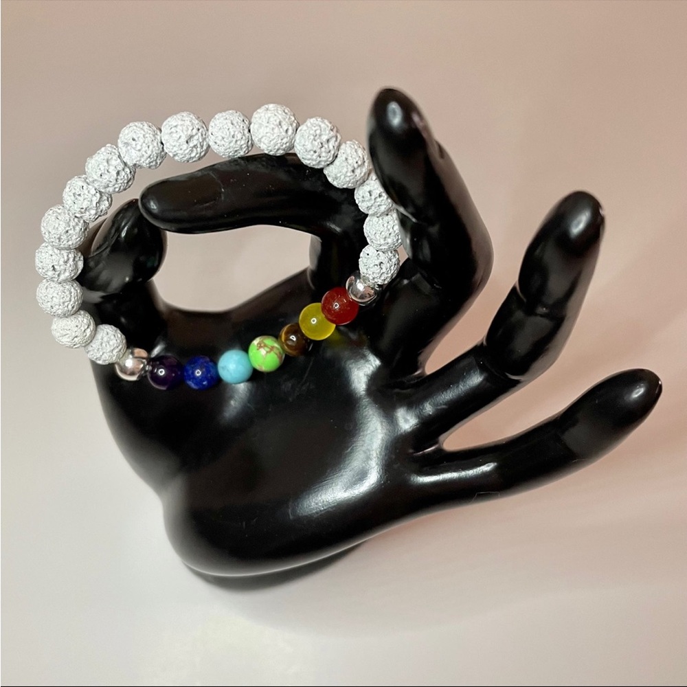 Chakra & Lava Rock Bracelet